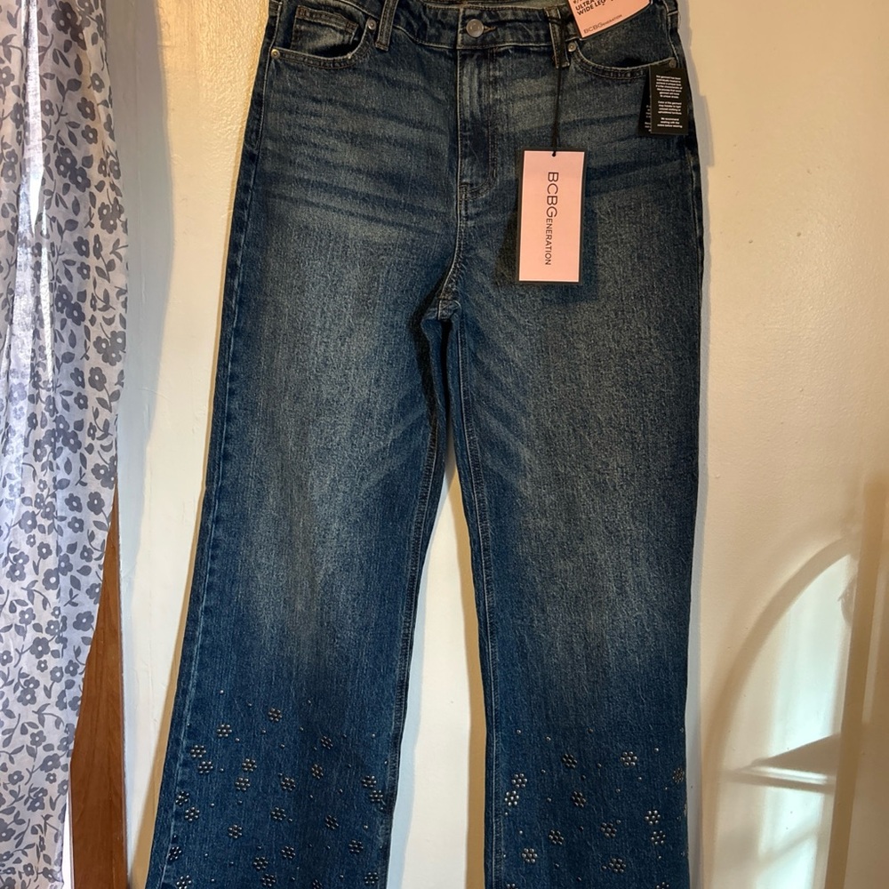 BCBGeneration Women's Dark Blue Flare Jeans